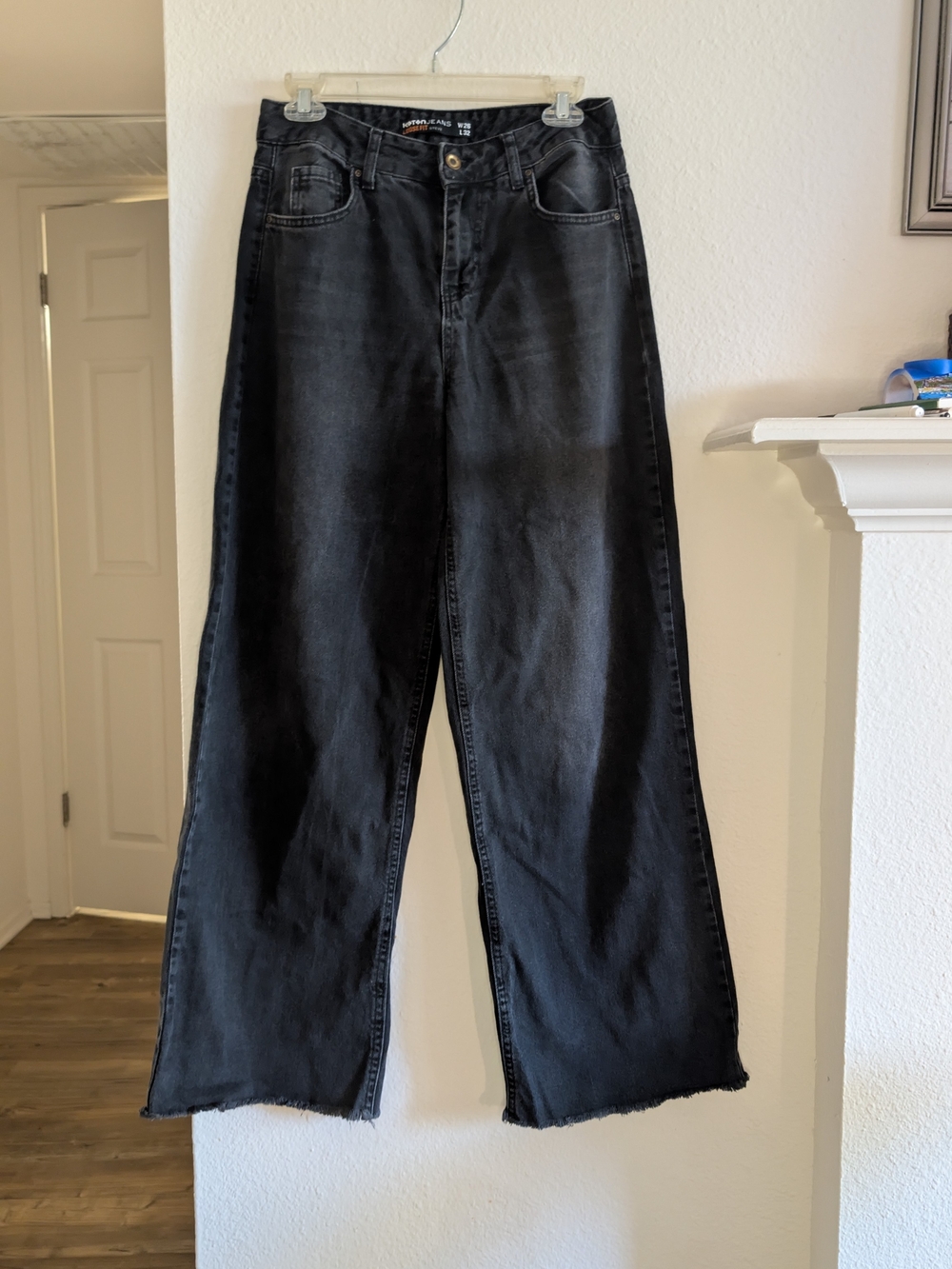 Wide Leg Black Jeans Kotton M